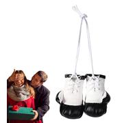 Mini-Boxhandschuh-Schlüsselanhänger - PU-Leder, Mini-Boxhandschuhe, Auto-Spiegelaufhänger, multifunktionales Auto-Innendekor, Zubehör, Taschenanhänger, Schwarz , Refer to description
