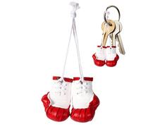 Mini-Boxhandschuhe für Auto, PU-Leder, Boxhandschuhe, Schlüsselanhänger für Auto, multifunktionales Innendekor, Zubehör, Taschenanhänger, rot, Refer to description