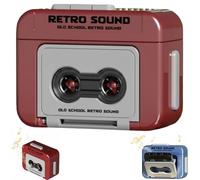 Mini Cassette Player, Micro Retro Sound Keychain, Recordable Vintage Tape Recorder Keychain, Portable Microcassette Player for Backpacks Handbags, Retro Gift Accessory (Red)