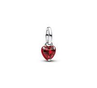 Mini-Charm-Anhänger rotes Chakra Herz, 925er Silber, ME