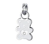 Mini-Charm Bär Zirkonia weiß Stahl hypoallergen