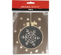 Mini DIY Stickerei-Set, Schneeflocken, grau, 1 Pk.