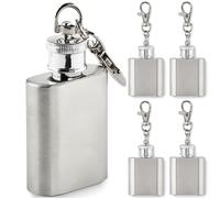 Mini Flachmann 30 mL Schlüsselanhänger Hip Flask Edelstahl Flachmänner für Obstler, Whiskey, Cognac Trekking Wandern Skifahren Outdoor 1, 2, 3 oder 5 Stück (1)