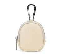 Mini-Geldbörse aus echtem Leder, Vintage-Reißverschluss, Schlüsselbörse, einfache Münzaufbewahrungstasche, weiß, Einheitsgröße