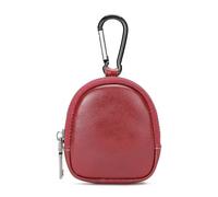 Mini-Geldbörse aus echtem Leder, Vintage-Reißverschluss, Schlüsselbörse, einfache Münzaufbewahrungstasche, Weinrot, Eine Größe