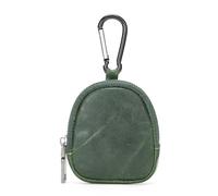 Mini-Geldbörse aus echtem Leder, Vintage-Reißverschluss, Schlüsselbörse, einfache Münzaufbewahrungstasche, grün, Eine Größe