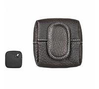 Mini-Geldbörse aus Leder,kleine einfarbige Münzbörse,Münzgeldbörse,Portemonnaie,Damen Echt Leder Schlüsselmäppchen Münztüte,Kopfhörer-Aufbewahrung Tasche,Casual Change-Beutel (Schwarz)