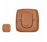 Mini-Geldbörse aus Leder,kleine einfarbige Münzbörse,Münzgeldbörse,Portemonnaie,Damen Echt Leder Schlüsselmäppchen Münztüte,Kopfhörer-Aufbewahrung Tasche,Casual Change-Beutel (Braun1)