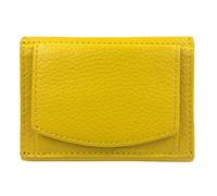 Mini Geldbörse Damen, Reise Portemonnaie klein viele Fächer, Leder gelb, RFID Blocker, Münzfach groß | Geldbeutel Damengeldbörse Damenportemonnaie Damengeldbeutel Damenportmonee Geldtasche Slim Wallet