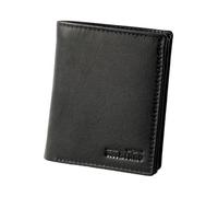 Mini Geldbörse Leder Herren schwarz RFID Schutz, kleine Herren Minigeldbörse Echtleder, Mini-Geldbeutel Kartenetui schwarz Portemonnaie klein, flaches schlankes schmales Portmonee Männer