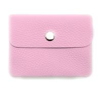 Mini Geldbörse Leder Made in Italy | Echtes Rindleder | Kompakt 11x8,5cm | 50g leicht | 3 Fächer | Druckknopf | Damen Herren | Münzfach Scheinfach | Portemonnaie (Rosa)