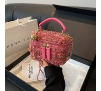 Mini gesteppte Ketten-Schultertasche, leicht, tragbar, lässig, Fashion Mini Plaid Tweed Bucket Tasche für Mädchen, Frauen, College-Studenten, Rookies