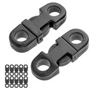 Mini Klickverschluss, 12 Stück, für bis Ø 5 mm Kordeln, in Schwarz, aus Kunststoff, Steckschnalle für Paracord, Fahrradhelm, Rucksack, Gummiband, Schnalle Gurt Band, Klickschließer Seil Halsband Hund