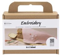 Persen Mini-Kreativ-Set Stoffservietten sticken – Altrosa – Einheitsgröße