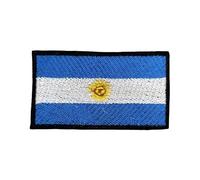 Mini Länderflagge Patches 3 × 2 cm - bestickte Aufnäher zum Aufbügeln / Aufnähen Nationalabzeichen Set für Jacken, Rucksäcke, Hüte & DIY Handwerk (Argentinien)