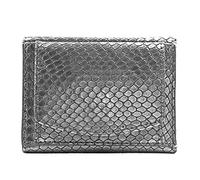 Mini Portmonee Damen, Reise Portemonnaie, klein viele Fächer, Schlangen-Look silber, RFID Blocker, Münzfach | Geldbörse, Münzbörse, Geldtasche Portmonee Brieftasche Damengeldbörse Damenportemonnaie