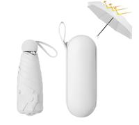 Mini Regenschirm, 6 Rippen Taschenschirm, UV Faltender Sonnenschutz Regenschirm Knirps Mini Ultralight für Sonne Und Regen (Weiß)