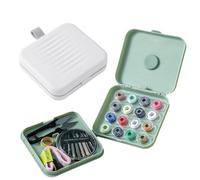 Mini-Reise-Nähset, Basis-Nähzubehör mit Fäden, Nadeln, Schere, Fingerhut, Lineal für Zuhause, Reisen, Notfall, kompakter Anfänger (in weißer und grüner Box)