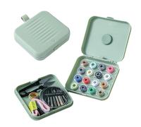 Mini-Reise-Nähset, Basis-Nähzubehör mit Fäden, Nadeln, Schere, Fingerhut, Lineal für Zuhause, Reisen, Notfall, kompakter Anfänger (in grüner Box)