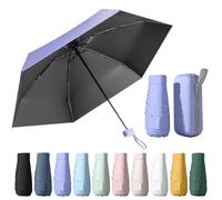 Mini Reise Regenschirm,tragbarer Faltschirm,sehr kleiner regenschirm (Lila)
