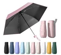 Mini Reise Regenschirm,tragbarer Faltschirm,sehr kleiner regenschirm (Rosa)