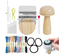 Mini Stopfpilz Mit Webrahmen, Pilz Strick Patch Set, Multifunktioneller Schneller Tragbarer Holz Pilz Stopfzwick, DIY Stopfset Für Anfänger Und Handarbeit, Zur Reparatur Von Socken, Jeans Und Kleidung