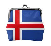 Mini-Tasche mit Flagge von Island, bedruckt, Mikrofaser, PU-Leder, Kussschloss, für Lippenstift, Schlüsselwechsel