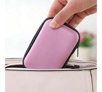 Mini tragbare Reise-Tech Organizer-Tasche, kompakte Reißverschluss-Ladekabel-Aufbewahrungstasche mit Netztasche, kleine Tasche für elektronisches Zubehör, Rosa