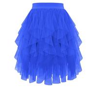 Mini Tüllrock Damen Hoch Taille Unregelmäßiger tüllrock Karneval Kostüm Unterrock