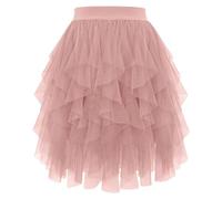 Mini Tüllrock Damen Hoch Taille Unregelmäßiger tüllrock Karneval Kostüm Unterrock