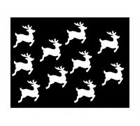 Miniblings 10x Bügelbilder Aufnäher 28mm Flock Hirsch REH Rehe Patch Bügelbild I Kinder Bügelflicken Patches zum Aufbügeln - Flockfolie - Applikation Nähen, Farbe:weiß