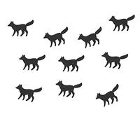 Miniblings 10x Bügelbilder Aufnäher 33mm Flock Tier Herbst Fuchs Patch Bügelbild I Kinder Bügelflicken Patches zum Aufbügeln - Flockfolie - Applikation Nähen, Farbe:schwarz