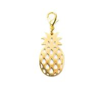 Miniblings Ananas Charm Obst Früchte Frucht Sommer gold - Handmade Modeschmuck I Kettenanhänger vergoldet - Bettelanhänger Bettelarmband - Anhänger für Armband
