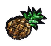 Miniblings Ananas Pailletten Bügelbild Aufnäher Aufbügler Sommer Frucht 82x48mm Patch Bügelbild I Kinder Bügelflicken Patches zum Aufbügeln