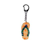 Miniblings Badelatschen Schlüsselanhänger Sandale Gummi gelb - Handmade Modeschmuck I I Anhänger Schlüsselring Schlüsselband Keyring