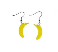 Miniblings Banane Acrylglas Ohrringe Hänger Sommer Acryl gelasert Affe gelb - Handmade Modeschmuck I Ohrhänger Ohrschmuck versilbert