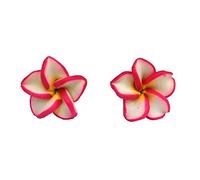 Miniblings Blume pink weiß 3D Ohrstecker Stecker Ohrringe Blüte Garten Kawaii 15mm - Handmade Modeschmuck I Ohrringe Stecker Ohrschmuck