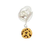 Miniblings Cookie Kette Keks 45cm Chocolate Chip Kekse Schokolade Schokosplitter - Handmade Modeschmuck - Gliederkette versilbert