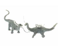Miniblings Dinosaurier Diplodocus Ohrringe Dino Gummi Pflanzenfresser grau - Handmade Modeschmuck I Ohrhänger Ohrschmuck versilbert