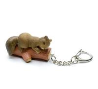 Miniblings Eichhörnchen Schlüsselanhänger Klettertier Kinder Hörnchen Tiere Braun mit Stamm - Handmade Modeschmuck I Anhänger Schlüsselring Schlüsselband Keyring