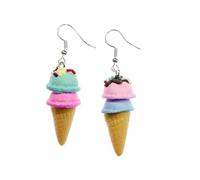 Miniblings Eis Waffeleis Ohrringe Miniblings Hänger Eiscreme Streuseln Kugeleis 2 Kugeln