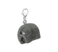 Miniblings Elefant Charm Afrika Tier Kunststoff grau - Handmade Modeschmuck I Kettenanhänger versilbert - Bettelanhänger Bettelarmband - Anhänger für Armband