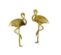 Miniblings Flamingo Ohrstecker Stecker Ohrringe Kranich Tropen Sommer Party gold - Handmade Modeschmuck I Ohrringe Stecker Ohrschmuck