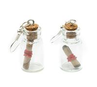 Miniblings Flaschenpost Ohrringe Hänger Glas DEINE EIGENE NACHRICHT Valentinstag - Handmade Modeschmuck I Ohrhänger Ohrschmuck versilbert
