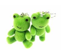 Miniblings Frosch Ohrringe Frösche Prinzessin Teddy Flock grün versilbert | Ohrschmuck, sorgfältig in Berlin gefertigt, ein Mitbringsel mit Charakter