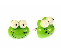 Miniblings Frosch Ohrstecker Froschstecker Stecker Kinderschmuck Frösche grün - Handmade Modeschmuck I Ohrringe Stecker Ohrschmuck