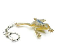 Miniblings Frosch Schlüsselanhänger 47mm Pfeilgiftfrosch Dendrobaten blaue Punkte - Handmade Modeschmuck I Anhänger Schlüsselring Schlüsselband Keyring