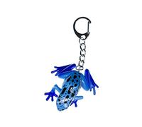 Miniblings Frosch Schlüsselanhänger Blauer Pfeilgiftfrosch Blauer Baumsteiger Dendrobates tinctorius var. azureus Dendrobaten Giftfrosch Blau - Handmade Modeschmuck I I Schlüsselring Schlüsselband