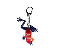 Miniblings Frosch Schlüsselanhänger Pfeilgiftfrosch Erdbeerfröschchen Blau Orange Dendrobaten Giftfrosch - Handmade Modeschmuck I I Anhänger Schlüsselring Schlüsselband Keyring