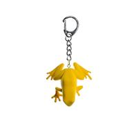 Miniblings Frosch Schlüsselanhänger Schrecklicher Pfeilgiftfrosch Phyllobates terribilis 50mm Gummi Gelb Dendrobaten - Handmade Modeschmuck I I Anhänger Schlüsselring Schlüsselband Keyring